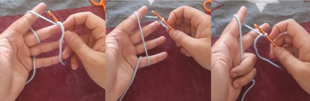 How to hold yarn